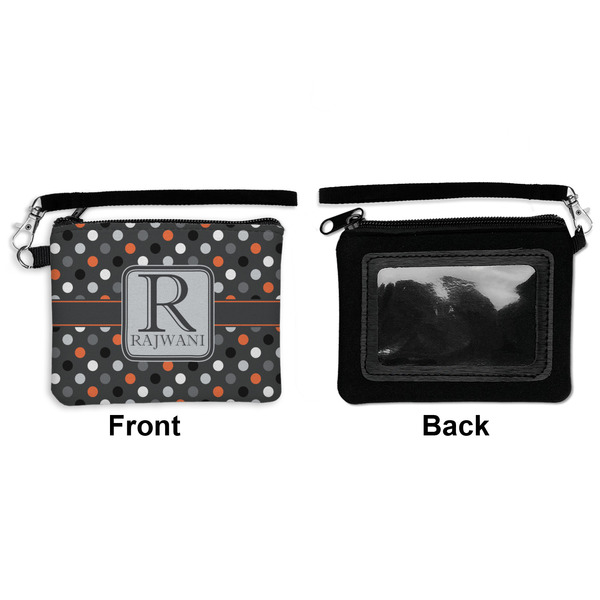 Gray Dots Wristlet ID Cases - Front & Back