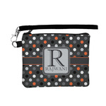 Gray Dots Wristlet ID Case w/ Name and Initial