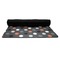 Gray Dots Yoga Mat Rolled up Black Rubber Backing