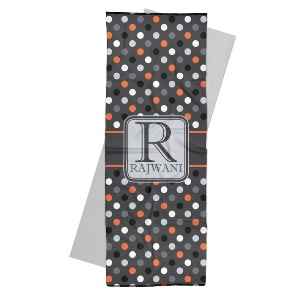 Custom Gray Dots Yoga Mat Towel (Personalized)