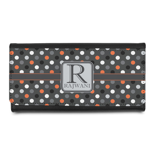 Custom Gray Dots Leatherette Ladies Wallet (Personalized)