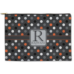 Gray Dots Zipper Pouch (Personalized)