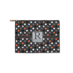 Gray Dots Zipper Pouch - Small - 8.5"x6" (Personalized)