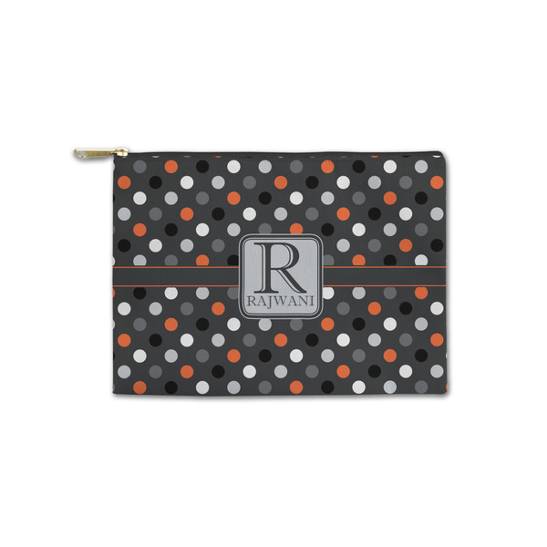 Custom Gray Dots Zipper Pouch - Small - 8.5"x6" (Personalized)