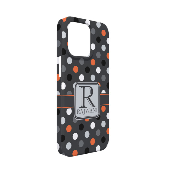 Custom Gray Dots iPhone Case - Plastic - iPhone 13 Mini (Personalized)