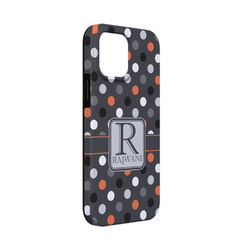 Gray Dots iPhone Case - Rubber Lined - iPhone 13 Mini (Personalized)