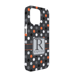Gray Dots iPhone Case - Plastic - iPhone 13 Pro (Personalized)