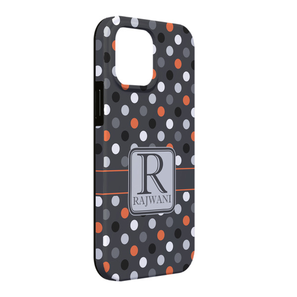 Custom Gray Dots iPhone Case - Rubber Lined - iPhone 13 Pro Max (Personalized)