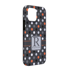 Gray Dots iPhone Case - Rubber Lined - iPhone 13 Pro (Personalized)