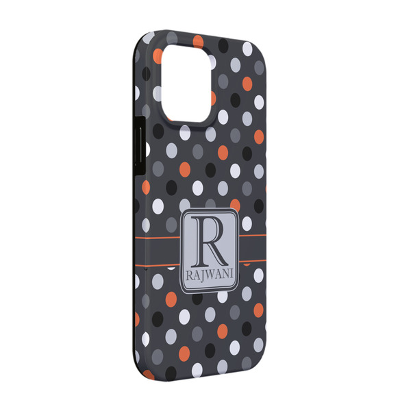 Custom Gray Dots iPhone Case - Rubber Lined - iPhone 13 Pro (Personalized)
