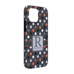 Gray Dots iPhone Case - Rubber Lined - iPhone 13 (Personalized)