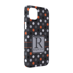 Gray Dots iPhone Case - Plastic - iPhone 14 Pro (Personalized)