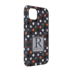 Gray Dots iPhone Case - Rubber Lined - iPhone 14 Pro (Personalized)