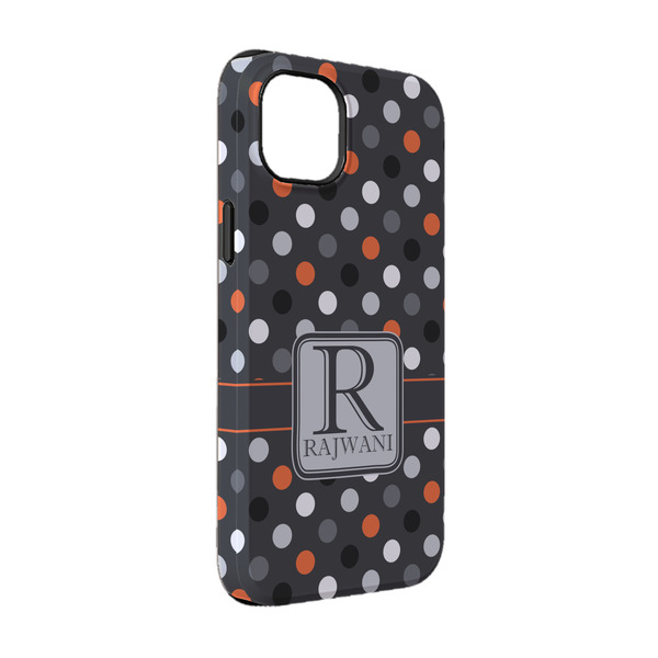 Custom Gray Dots iPhone Case - Rubber Lined - iPhone 14 Pro (Personalized)