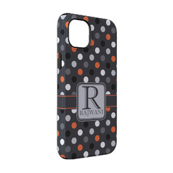 Gray Dots iPhone Case - Rubber Lined - iPhone 14 (Personalized)