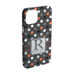 Gray Dots iPhone Case - Plastic - iPhone 15 Pro (Personalized)