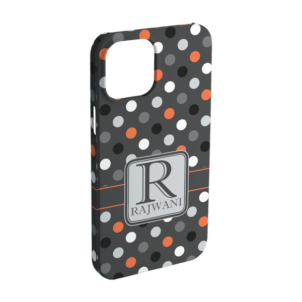 Custom Gray Dots iPhone Case - Plastic - iPhone 15 Pro (Personalized)