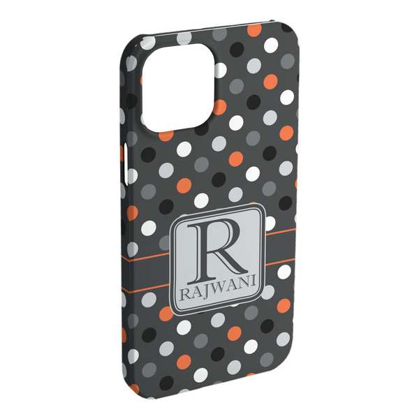 Custom Gray Dots iPhone Case - Plastic (Personalized)