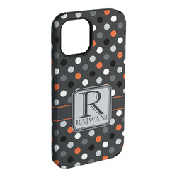 Gray Dots iPhone Case - Rubber Lined - iPhone 15 Pro Max (Personalized)