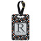 Gray Dots Metal Luggage Tag w/ Name and Initial