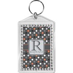 Gray Dots Bling Keychain (Personalized)