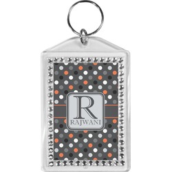 Gray Dots Bling Keychain (Personalized)