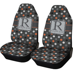 Gray Dots Car Seat Covers (Set of Two) (Personalized)