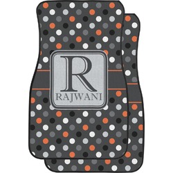 Gray Dots Car Floor Mats (Front Seat) (Personalized)