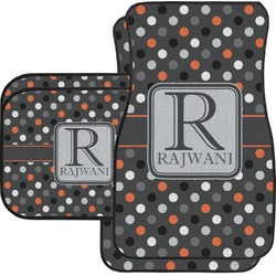 Gray Dots Car Floor Mats Set - 2 Front & 2 Back (Personalized)