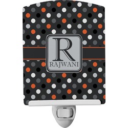 Gray Dots Ceramic Night Light (Personalized)