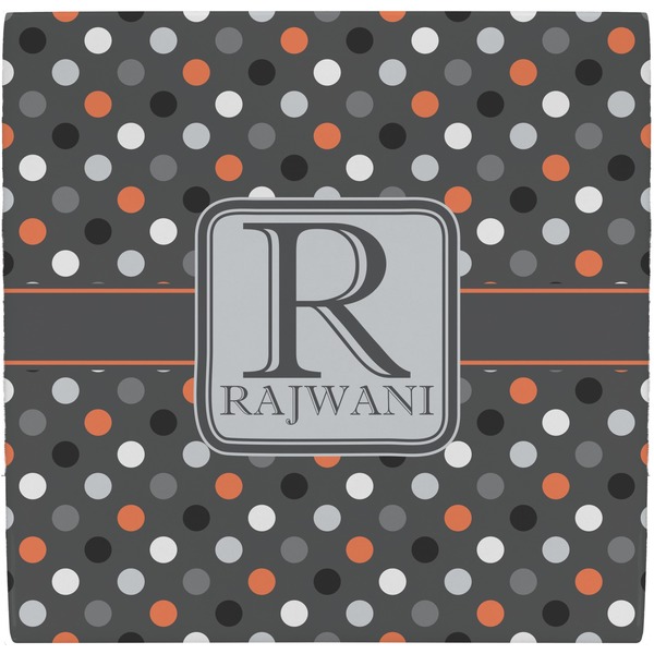 Custom Gray Dots Ceramic Tile Hot Pad (Personalized)
