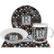 Grey Dots Dinner Set - 4 Pc (Personalized)