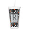 Grey Dots Double Wall Tumbler with Straw (Personalized)