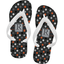 Gray Dots Flip Flops - Small (Personalized)
