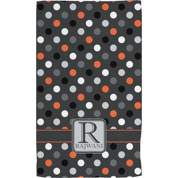 Grey Dots Hand Towel (Personalized)