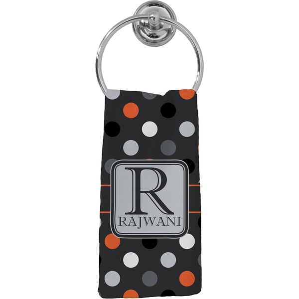 Custom Gray Dots Hand Towel - Full Print (Personalized)