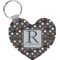 Grey Dots Heart Keychain (Personalized)
