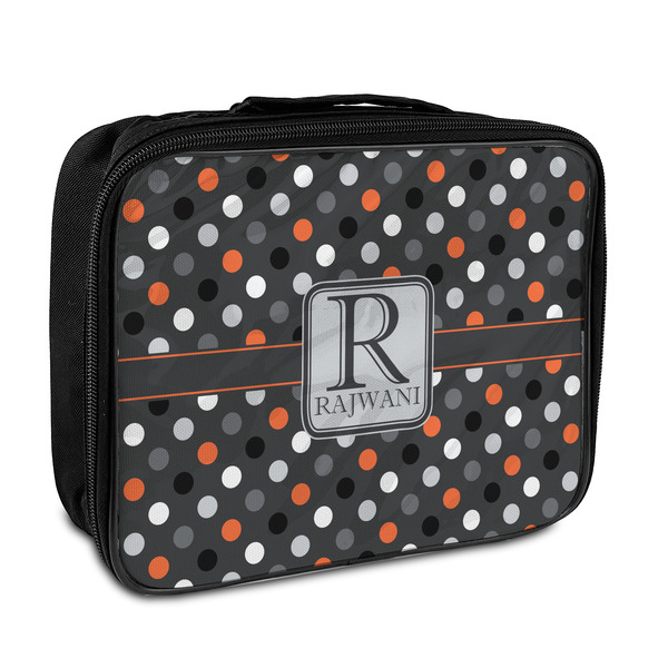 Custom Gray Dots Insulated Lunch Bag (Personalized)