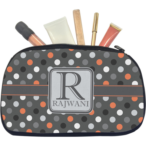 Gray Dots Makeup Bag Medium