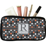 Gray Dots Makeup / Cosmetic Bag - Small (Personalized)