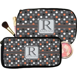 Gray Dots Makeup / Cosmetic Bag (Personalized)
