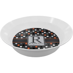 Gray Dots Melamine Bowl (Personalized)