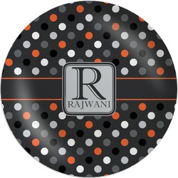 Gray Dots Melamine Plate (Personalized)