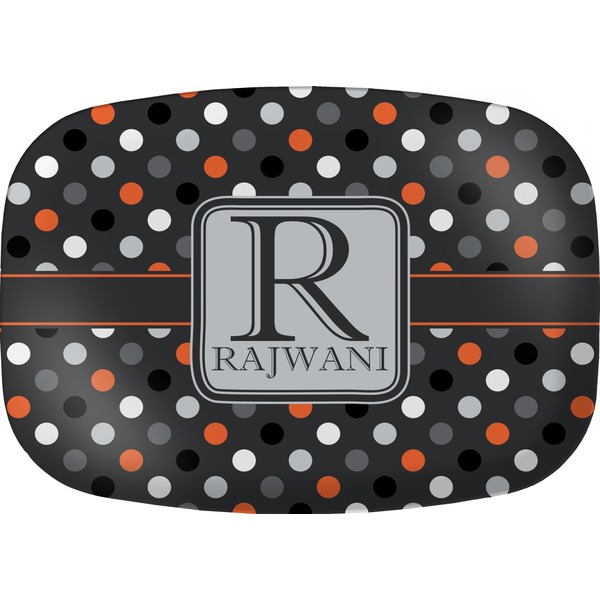 Custom Gray Dots Melamine Platter (Personalized)