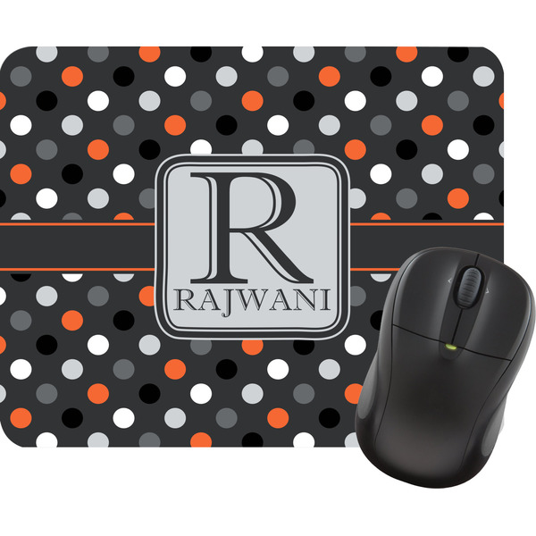 Custom Gray Dots Rectangular Mouse Pad (Personalized)
