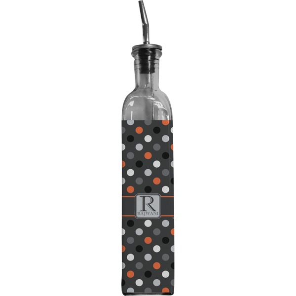 Custom Gray Dots Oil Dispenser Bottle (Personalized)