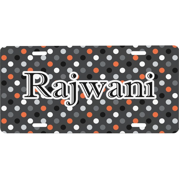 Custom Gray Dots Front License Plate (Personalized)