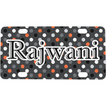 Gray Dots Mini/Bicycle License Plate (Personalized)