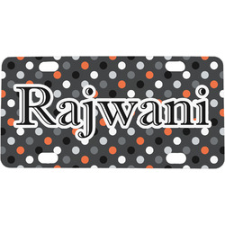 Gray Dots Mini / Bicycle License Plate (4 Holes) (Personalized)