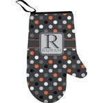 Gray Dots Right Oven Mitt (Personalized)